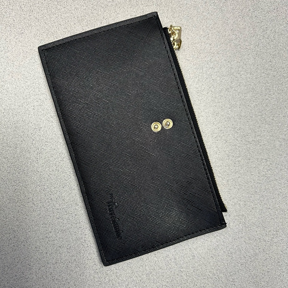 Black Travel Chalet Wallet with Gold Accents / TravelLambo